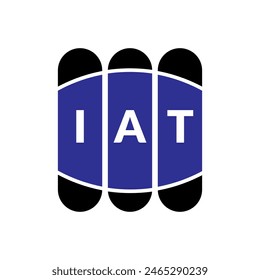 IAT letter logo design on white background.