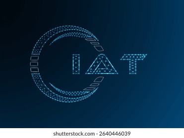 IAT low poly letter logo vector design. IAT lower poly logo design. Low poly logo.