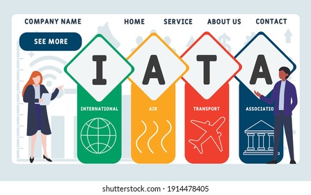 IATA - International Air Transport Association. acronym. business concept background.  vector illustration concept with keywords and icons. lettering illustration with icons for web banner, flyer