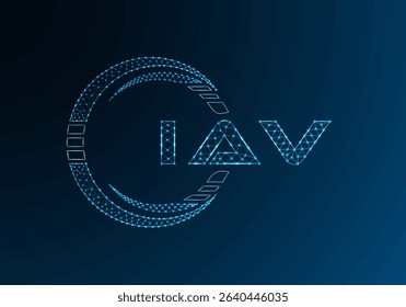 IAV low poly letter logo vector design. IAV lower poly logo design. Low poly logo.