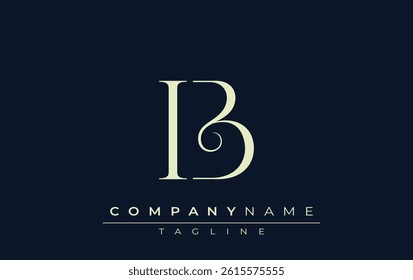 IB abstract Logo. Elegantly Designed Minimalist Monogram Logo with Stylish Lettering. Sophisticated and sleek minimalist monogram showcasing unique lettering design.