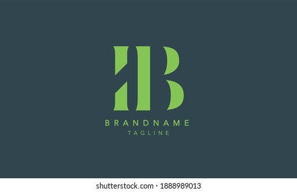 Letra inicial del alfabeto IB Ilustración vectorial del logotipo del icono del monograma