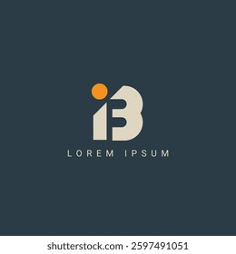 IB Alphabet letters Initials Monogram logo BI, I and B