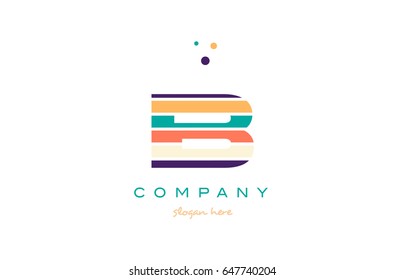 ib i b alphabet letter logo colors colorful line stripe font creative text dots company vector icon design template