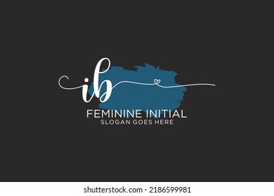IB beauty monogram and elegant logo design handwriting logo of initial signature, wedding, fashion, floral and botanical with creative template.