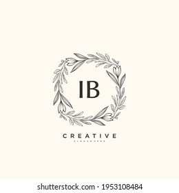 IB Beauty vector initial logo art, handwriting logo of initial signature, wedding, fashion, jewerly, boutique, floral and botanical with creative template for any company or business.