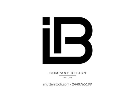 IB, BI Letras abstractas Logo Monograma Diseño Icono Fuente