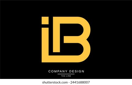 IB, BI Letras abstractas Logo Monograma Diseño Icono Fuente