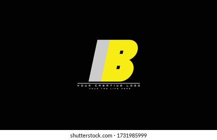 Plantilla de monograma del logotipo del vector abstracto de IB BI
