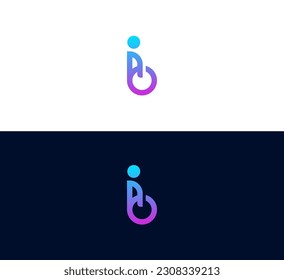 letras IB o BI, B con combinaciones creativas para el diseño de su logotipo.