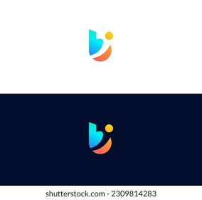 IB or BI, B letters with creative combinations for your logo design.
