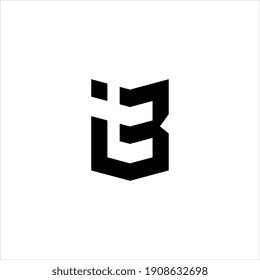 vector de diseño de logotipo de letras IB o BI.