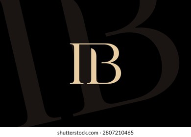 IB or BI letter logo icon design. Classic style luxury initials monogram.