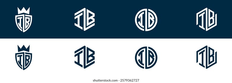 IB BI letter logo set design