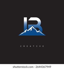 IB Creative Mountain Logo Bold Gradient Letter mark Branding Design for Business Outdoor Brands