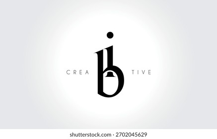 IBib Elegant Serif Monogram Logo - Luxuriöses typografisches Lettermark mit niedriger Schrift für modernes Branding