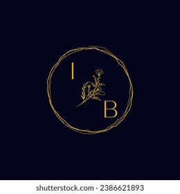 IB elegant wedding initial logo in high quality professional design that will print well across any print media