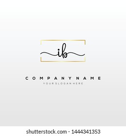 IB handwriting initial logo template vector.