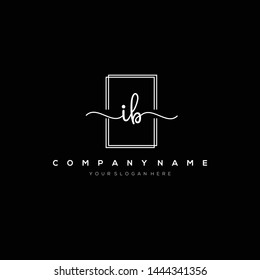IB handwriting initial logo template vector.
