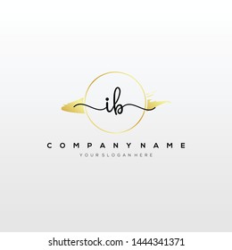IB handwriting initial logo template vector.