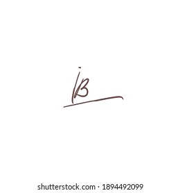 iB handwritten logo for identity