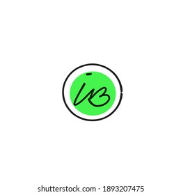 iB handwritten logo for identity White background
