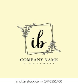 IB Initial beauty floral logo template