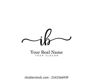 IB Logo inicial de belleza vector