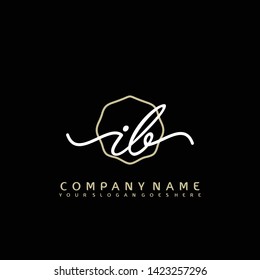 IB Initial handwriting logo concept