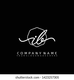 IB Initial handwriting logo concept