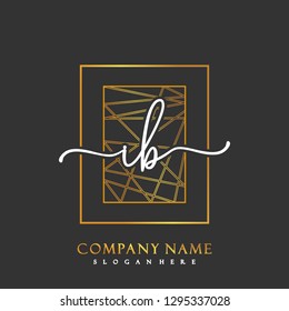 IB Initial Handwriting logo template vector