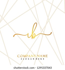 IB Initial Handwriting logo template vector