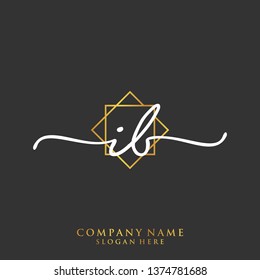 IB Initial handwriting logo template