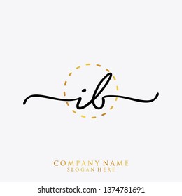 IB Initial handwriting logo template