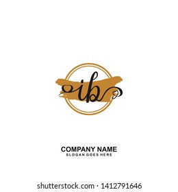 IB Initial handwriting logo vector