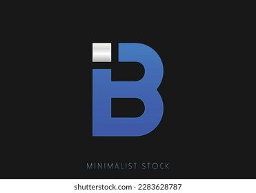 Letra inicial IB Icono de resumen, logotipo del vector I Monograma, letra de plantilla inicial de la ilustración BI para empresas, logotipo de la empresa IB, diseño de lujo