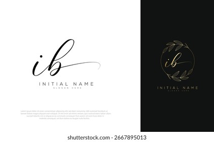  Logotipo de la letra inicial del IB y de la firma del monograma