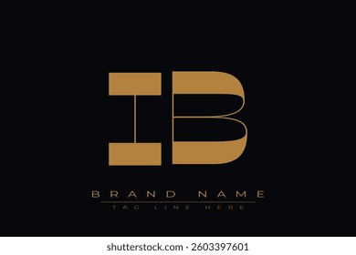 IB initial letter logo design. Letter I and B luxury alphabet letter logo icon template