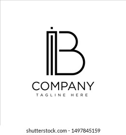 IB initial letter logo template, vector file eps 10 text and color is easy to edit