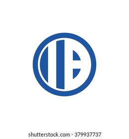 IB initial letters circle business logo blue