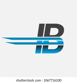 IB initial logo company name colored black and blue, Simple and Modern Logo Design.