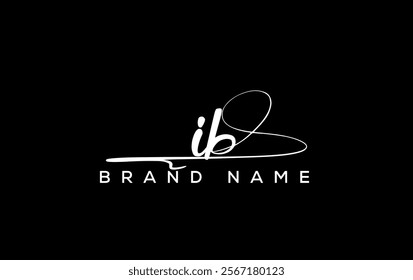 IB letter beauty handwriting vector logo. 