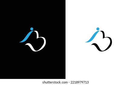 IB Letter Logo Design with Creative Modern Trendy Typography and Black Colors.