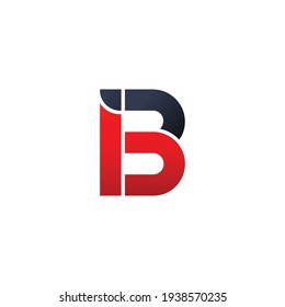 Plantilla vectorial de diseño de logotipo de letras IB
