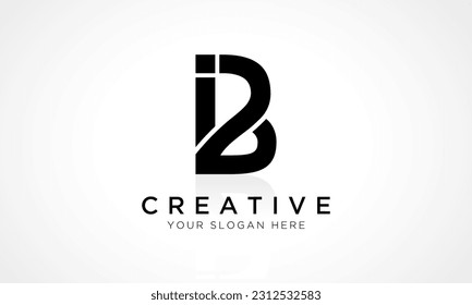 IB Letter Logo Design Vectorvorlage. Alphabet Initial Letter IB Logo Design mit glänzender Reflektion Business Illustration.