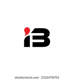 Vetor de design de logotipo de letra iB
