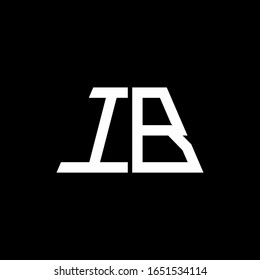 Monograma abstracto del logotipo IB aislado en fondo negro