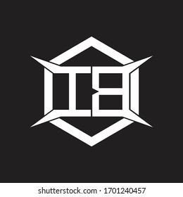 Monograma IB con modelo hexagonal y cuatro trapos