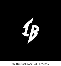 IB monogram esport logo design with cool shape concept in vector