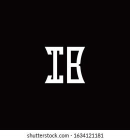 IB monogram logo with curved side style design template